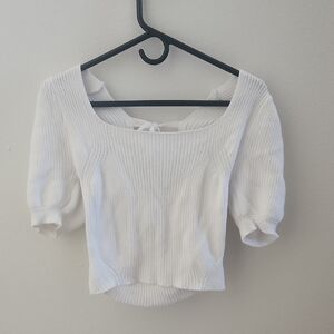 Kit + Sky White Ribbed Women's Top